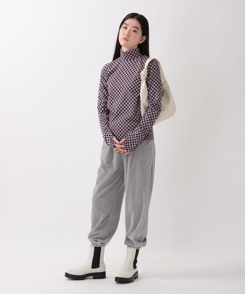 ROCKET x LUNCH（ロケットアンドランチ）の「ROCKET×LUNCH／R BIAS CHECK タートルネック  2237853（Tシャツ/カットソー・レディース・サーモンピンク/ブラック・SMALL）」の3枚目の写真