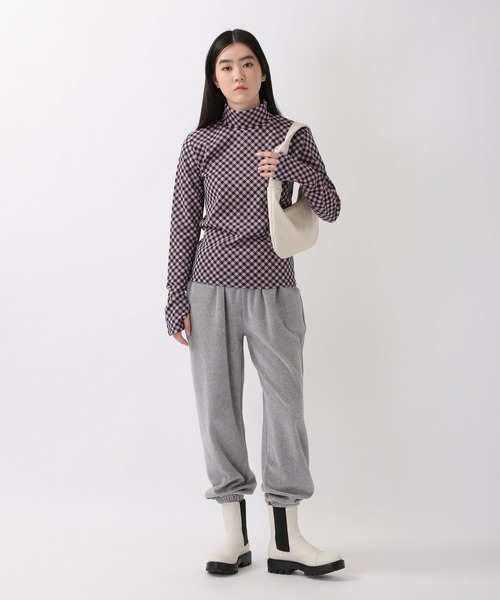 ROCKET x LUNCH（ロケットアンドランチ）の「ROCKET×LUNCH／R BIAS CHECK タートルネック  2237853（Tシャツ/カットソー・レディース・サーモンピンク/ブラック・SMALL）」の5枚目の写真