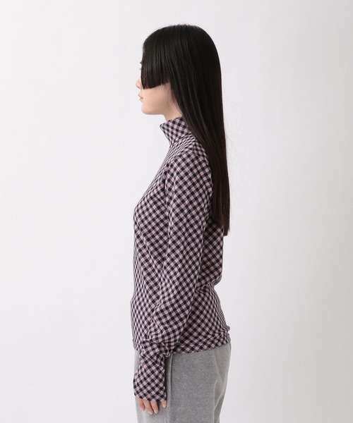 ROCKET x LUNCH（ロケットアンドランチ）の「ROCKET×LUNCH／R BIAS CHECK タートルネック  2237853（Tシャツ/カットソー・レディース・サーモンピンク/ブラック・SMALL）」の16枚目の写真