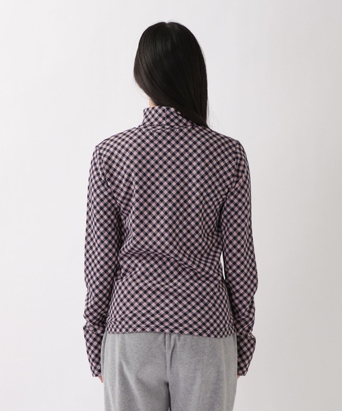 ROCKET x LUNCH（ロケットアンドランチ）の「ROCKET×LUNCH／R BIAS CHECK タートルネック  2237853（Tシャツ/カットソー・レディース・サーモンピンク/ブラック・SMALL）」の8枚目の写真