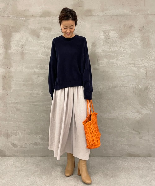 BEARDSLEY（ビアズリー）の「シフォンモールプルオーバー（ニット/セーター・レディース・ネイビー/ホワイト・FREE）」の20枚目の写真