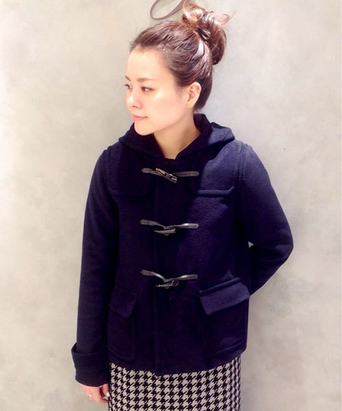 Chez toi（シェトワ）の「メルトンショートダッフル（その他アウター・レディース・キャメル/ネイビー・FREE）」の2枚目の写真