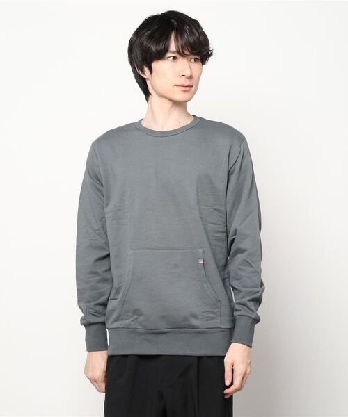 SHISKY（シスキー）の「【USAコットン綿100%】ポケット付き 裏起毛 トレーナー（スウェット・メンズ・カーキ/チャコール/モカ/ベージュ/ミント/オートミール/ブラック/ブラウン/ブルー/ネイビー・L/M/XL）」の21枚目の写真
