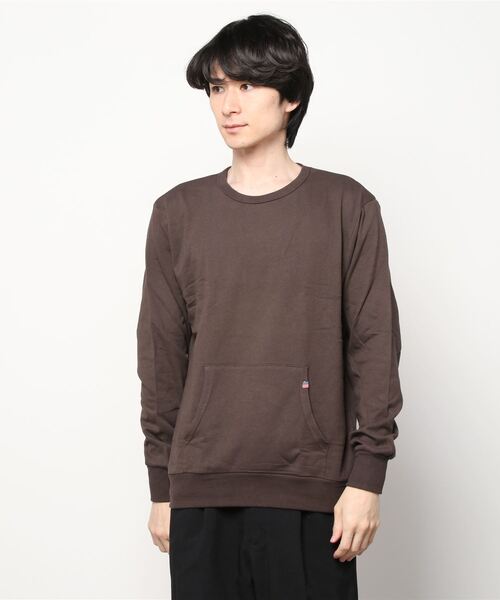 SHISKY（シスキー）の「【USAコットン綿100%】ポケット付き 裏起毛 トレーナー（スウェット・メンズ・カーキ/チャコール/モカ/ベージュ/ミント/オートミール/ブラック/ブラウン/ブルー/ネイビー・L/M/XL）」の20枚目の写真