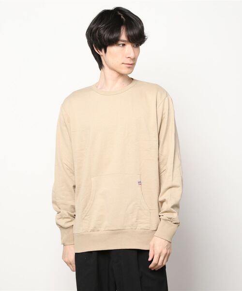 SHISKY（シスキー）の「【USAコットン綿100%】ポケット付き 裏起毛 トレーナー（スウェット・メンズ・カーキ/チャコール/モカ/ベージュ/ミント/オートミール/ブラック/ブラウン/ブルー/ネイビー・L/M/XL）」の18枚目の写真