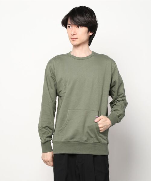 SHISKY（シスキー）の「【USAコットン綿100%】ポケット付き 裏起毛 トレーナー（スウェット・メンズ・カーキ/チャコール/モカ/ベージュ/ミント/オートミール/ブラック/ブラウン/ブルー/ネイビー・L/M/XL）」の16枚目の写真