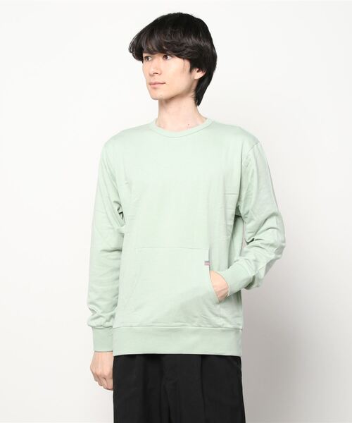 SHISKY（シスキー）の「【USAコットン綿100%】ポケット付き 裏起毛 トレーナー（スウェット・メンズ・カーキ/チャコール/モカ/ベージュ/ミント/オートミール/ブラック/ブラウン/ブルー/ネイビー・L/M/XL）」の15枚目の写真