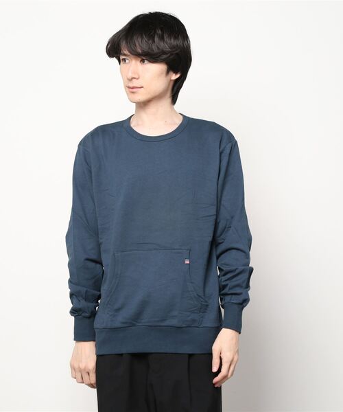 SHISKY（シスキー）の「【USAコットン綿100%】ポケット付き 裏起毛 トレーナー（スウェット・メンズ・カーキ/チャコール/モカ/ベージュ/ミント/オートミール/ブラック/ブラウン/ブルー/ネイビー・L/M/XL）」の14枚目の写真