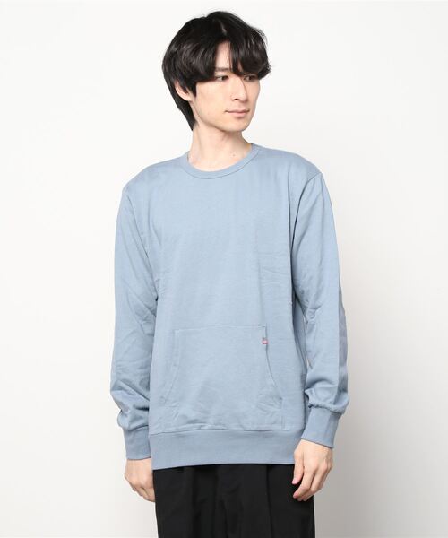 SHISKY（シスキー）の「【USAコットン綿100%】ポケット付き 裏起毛 トレーナー（スウェット・メンズ・カーキ/チャコール/モカ/ベージュ/ミント/オートミール/ブラック/ブラウン/ブルー/ネイビー・L/M/XL）」の13枚目の写真