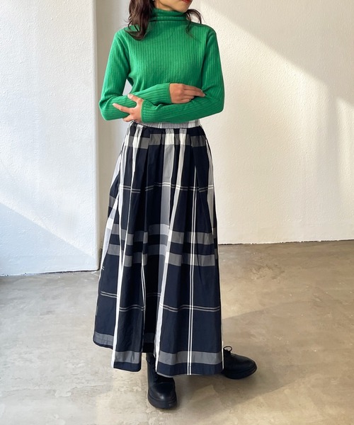 Shelly island（シェリーアイランド）の「大柄チェックロングスカート（スカート・レディース・ホワイト/ブラック・FREE）」の14枚目の写真
