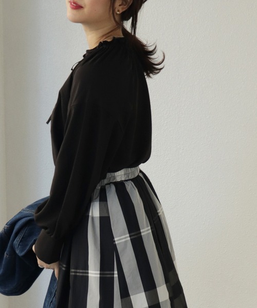 Shelly island（シェリーアイランド）の「大柄チェックロングスカート（スカート・レディース・ホワイト/ブラック・FREE）」の20枚目の写真