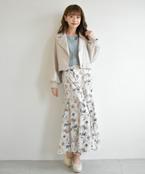 MAJESTIC LEGON（マジェスティックレゴン）の「Ladyショートライダース（ライダースジャケット・レディース・ブラック/ベージュ/アイボリー・SMALL/MEDIUM）」の4枚目の写真