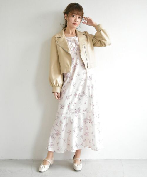 MAJESTIC LEGON（マジェスティックレゴン）の「Ladyショートライダース（ライダースジャケット・レディース・ブラック/ベージュ/アイボリー・SMALL/MEDIUM）」の15枚目の写真