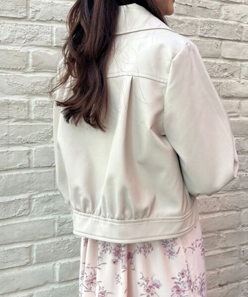 MAJESTIC LEGON（マジェスティックレゴン）の「Ladyショートライダース（ライダースジャケット・レディース・ブラック/ベージュ/アイボリー・SMALL/MEDIUM）」の19枚目の写真