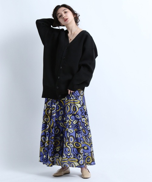 eL(エル)の「【eL】Super Flare Skirt/266070(スカート・レディース・ブラック/パープル系その他/ライトベージュ・FREE)」の8枚目の写真