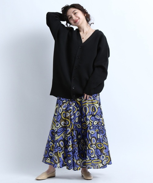 eL(エル)の「【eL】Super Flare Skirt/266070(スカート・レディース・ブラック/パープル系その他/ライトベージュ・FREE)」の4枚目の写真