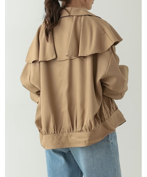 セール】ツイルボリュームスリーブケープブルゾン（ブルゾン）｜Re