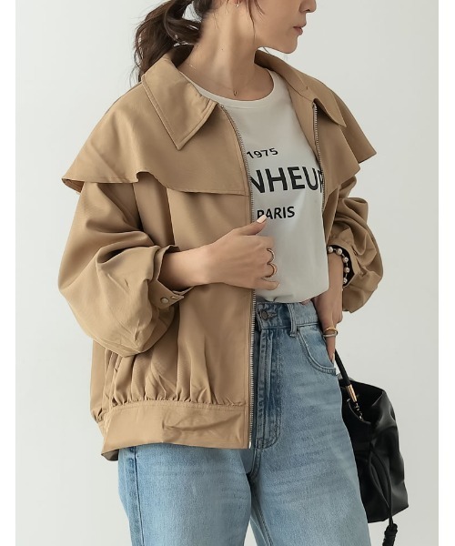 セール】ツイルボリュームスリーブケープブルゾン（ブルゾン）｜Re