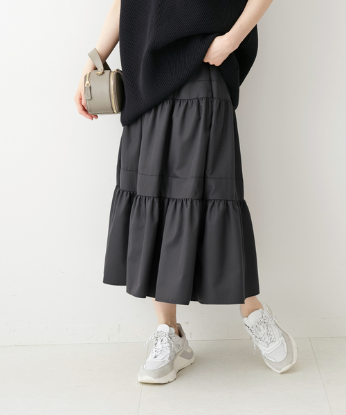 IENA(イエナ)の「&NAVY デザインティアードスカート◆(スカート・レディース・ネイビー/ブルー系その他・40/38/36/34)」の9枚目の写真