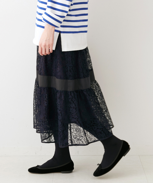 IENA(イエナ)の「&NAVY デザインティアードスカート◆(スカート・レディース・ネイビー/ブルー系その他・40/38/36/34)」の17枚目の写真