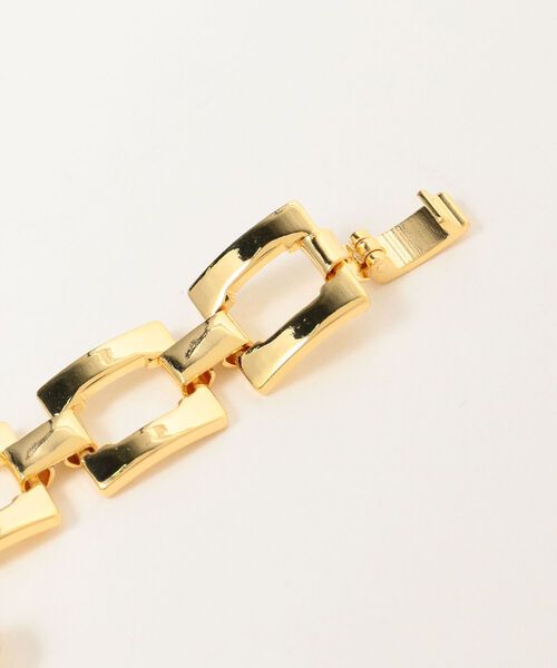 Ray BEAMS（レイビームス）の「Ray BEAMS / Dee bit スクエア チェーン ブレスレット（ブレスレット・レディース・ゴールド・ONE SIZE）」の6枚目の写真