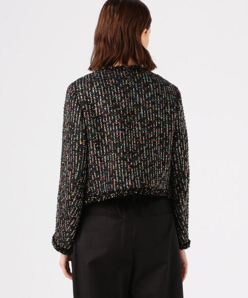 TOMORROWLAND （トゥモローランド）の「シャインファンシーツイード ノーカラージャケット（ノーカラージャケット・レディース・ブラック系その他・36）」の5枚目の写真