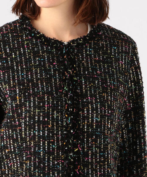 TOMORROWLAND （トゥモローランド）の「シャインファンシーツイード ノーカラージャケット（ノーカラージャケット・レディース・ブラック系その他・36）」の8枚目の写真