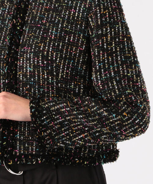 TOMORROWLAND （トゥモローランド）の「シャインファンシーツイード ノーカラージャケット（ノーカラージャケット・レディース・ブラック系その他・36）」の10枚目の写真