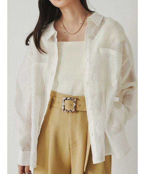 MURUA(ムルーア)の「シアーシャツジャケット(シャツ/ブラウス・レディース・ホワイト/ライトブルー/ブラック・FREE)」の1枚目の写真