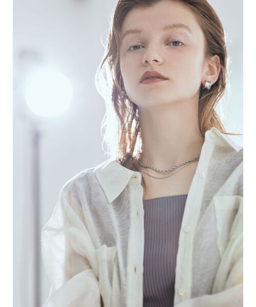 MURUA(ムルーア)の「シアーシャツジャケット(シャツ/ブラウス・レディース・ホワイト/ライトブルー/ブラック・FREE)」の7枚目の写真