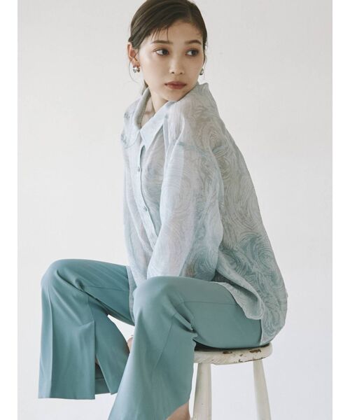 MURUA(ムルーア)の「シアーシャツジャケット(シャツ/ブラウス・レディース・ホワイト/ライトブルー/ブラック・FREE)」の9枚目の写真