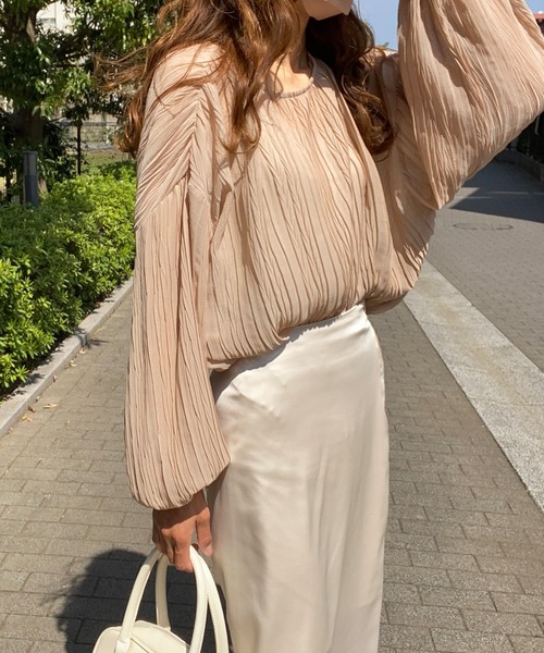 LAUIR（ラウアー）の「リンクルブラウス（シャツ/ブラウス・レディース・ホワイト/ブラック/ベージュ/ブラウン/イエロー/アイボリー・FREE）」の14枚目の写真