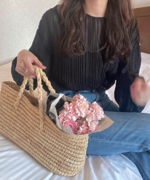 LAUIR（ラウアー）の「リンクルブラウス（シャツ/ブラウス・レディース・ホワイト/ブラック/ベージュ/ブラウン/イエロー/アイボリー・FREE）」の18枚目の写真