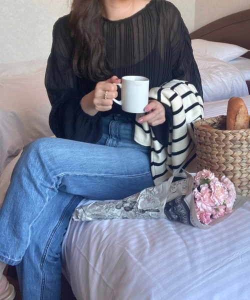 LAUIR（ラウアー）の「リンクルブラウス（シャツ/ブラウス・レディース・ホワイト/ブラック/ベージュ/ブラウン/イエロー/アイボリー・FREE）」の19枚目の写真