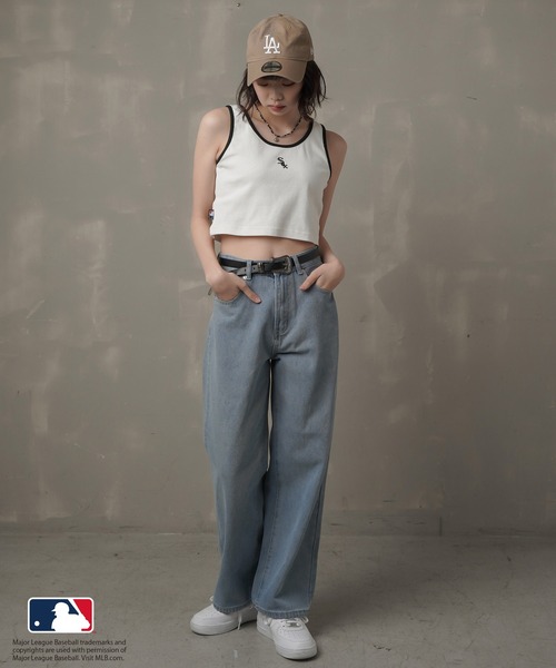 MLB（メジャーリーグベースボール）の「【MLB/メジャーリーグベースボール】パイピングアメスリタンクトップ（タンクトップ・レディース・ホワイト/ブラック/オートミール/ダークグリーン・ONESIZE）」の20枚目の写真