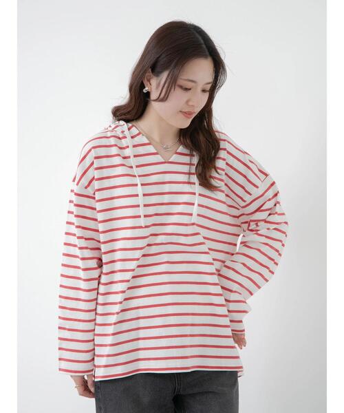 Green　Parks（グリーンパークス）の「メキシカンボーダーパーカー（パーカー・レディース・ネイビー/レッド・FREE）」の22枚目の写真