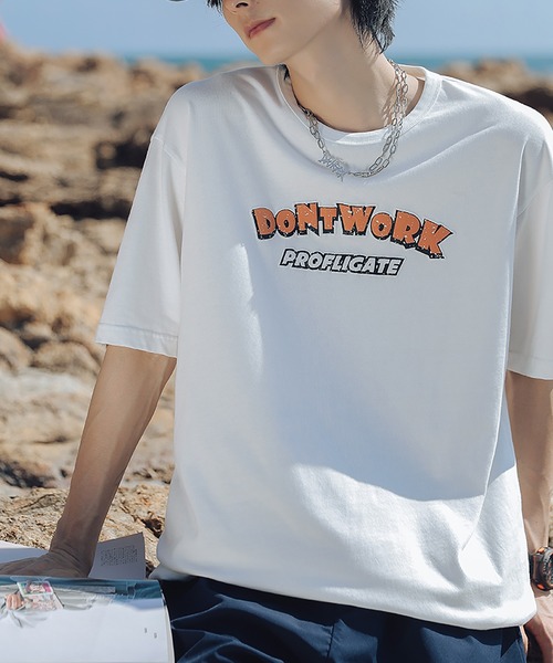 HOOK（フック）の「HOOK- アメカジロゴプリント半袖tシャツ (SS)（Tシャツ/カットソー・メンズ・ホワイト/ブラック/ブルー/グリーン・M/L/XL/XXL/S）」の2枚目の写真