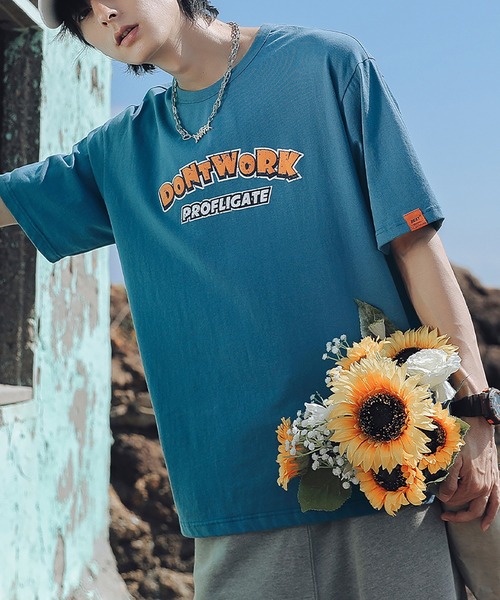 HOOK（フック）の「HOOK- アメカジロゴプリント半袖tシャツ (SS)（Tシャツ/カットソー・メンズ・ホワイト/ブラック/ブルー/グリーン・M/L/XL/XXL/S）」の4枚目の写真