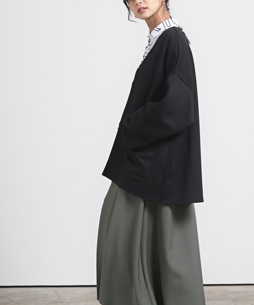 rps（アールピーエス）の「カットポンチミドルジャケット（ノーカラージャケット・レディース・ブラック/アイボリー/グレイッシュベージュ・M）」の12枚目の写真