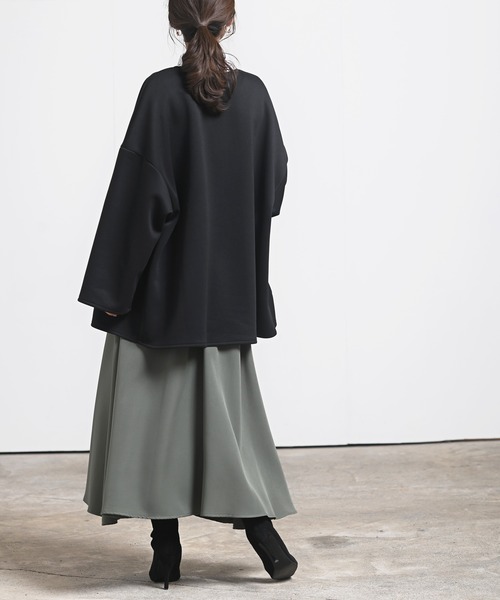 rps（アールピーエス）の「カットポンチミドルジャケット（ノーカラージャケット・レディース・ブラック/アイボリー/グレイッシュベージュ・M）」の13枚目の写真