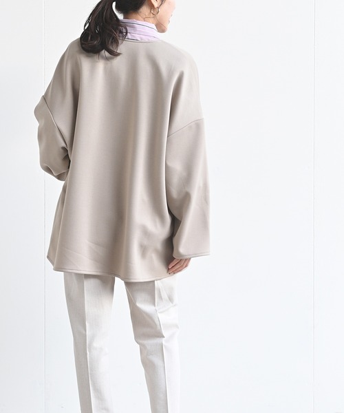 rps（アールピーエス）の「カットポンチミドルジャケット（ノーカラージャケット・レディース・ブラック/アイボリー/グレイッシュベージュ・M）」の21枚目の写真