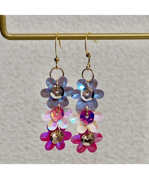tone（トーン）の「【LoveAmooN】 flower flower flower(MA)（ピアス（両耳用）・レディース・ホワイト/パープル/ピンク/その他・FREE）」の4枚目の写真
