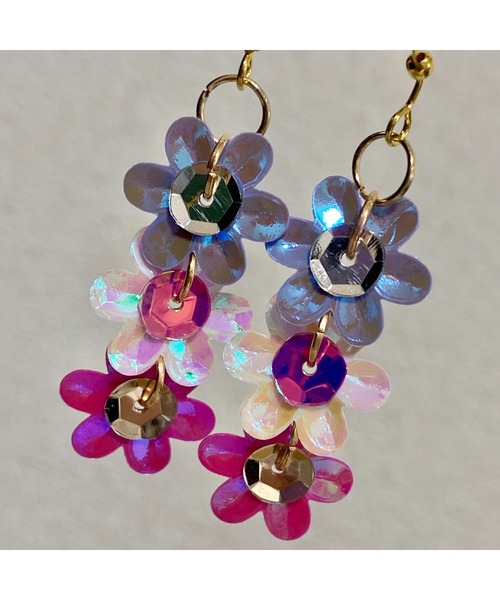 tone（トーン）の「【LoveAmooN】 flower flower flower(MA)（ピアス（両耳用）・レディース・ホワイト/パープル/ピンク/その他・FREE）」の12枚目の写真