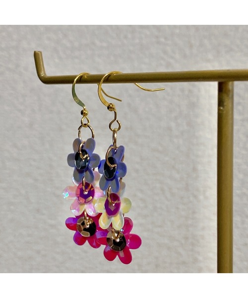 tone（トーン）の「【LoveAmooN】 flower flower flower(MA)（ピアス（両耳用）・レディース・ホワイト/パープル/ピンク/その他・FREE）」の10枚目の写真