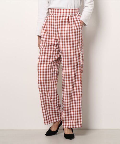 ＪＵＧＬＡＮＳ（ユグランス）の「☆ 一枚持っておけば間違いナシ。ギンガムチェックストレートパンツ　30502H234（その他パンツ・レディース・グリーン/ブラック/テラコッタ・FREE）」の15枚目の写真