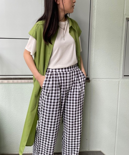 ＪＵＧＬＡＮＳ（ユグランス）の「☆ 一枚持っておけば間違いナシ。ギンガムチェックストレートパンツ　30502H234（その他パンツ・レディース・グリーン/ブラック/テラコッタ・FREE）」の8枚目の写真
