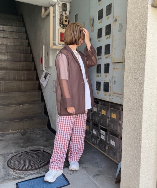 ＪＵＧＬＡＮＳ（ユグランス）の「☆ 一枚持っておけば間違いナシ。ギンガムチェックストレートパンツ　30502H234（その他パンツ・レディース・グリーン/ブラック/テラコッタ・FREE）」の12枚目の写真