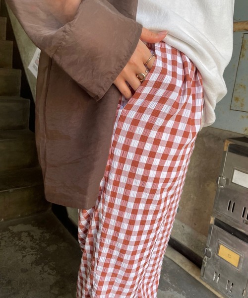 ＪＵＧＬＡＮＳ（ユグランス）の「☆ 一枚持っておけば間違いナシ。ギンガムチェックストレートパンツ　30502H234（その他パンツ・レディース・グリーン/ブラック/テラコッタ・FREE）」の13枚目の写真