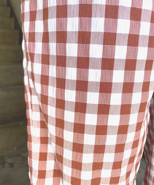 ＪＵＧＬＡＮＳ（ユグランス）の「☆ 一枚持っておけば間違いナシ。ギンガムチェックストレートパンツ　30502H234（その他パンツ・レディース・グリーン/ブラック/テラコッタ・FREE）」の14枚目の写真