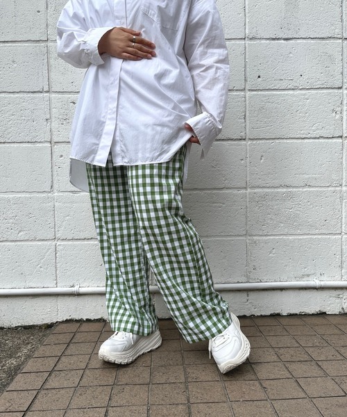 ＪＵＧＬＡＮＳ（ユグランス）の「☆ 一枚持っておけば間違いナシ。ギンガムチェックストレートパンツ　30502H234（その他パンツ・レディース・グリーン/ブラック/テラコッタ・FREE）」の17枚目の写真